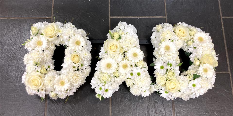 mixed flower Letter Name floral funeral tribute camborne 